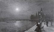 Atkinson Grimshaw Reflections on the Thames Westminster France oil painting artist